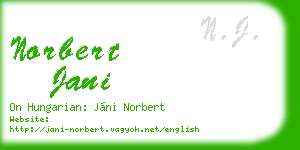 norbert jani business card