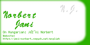 norbert jani business card